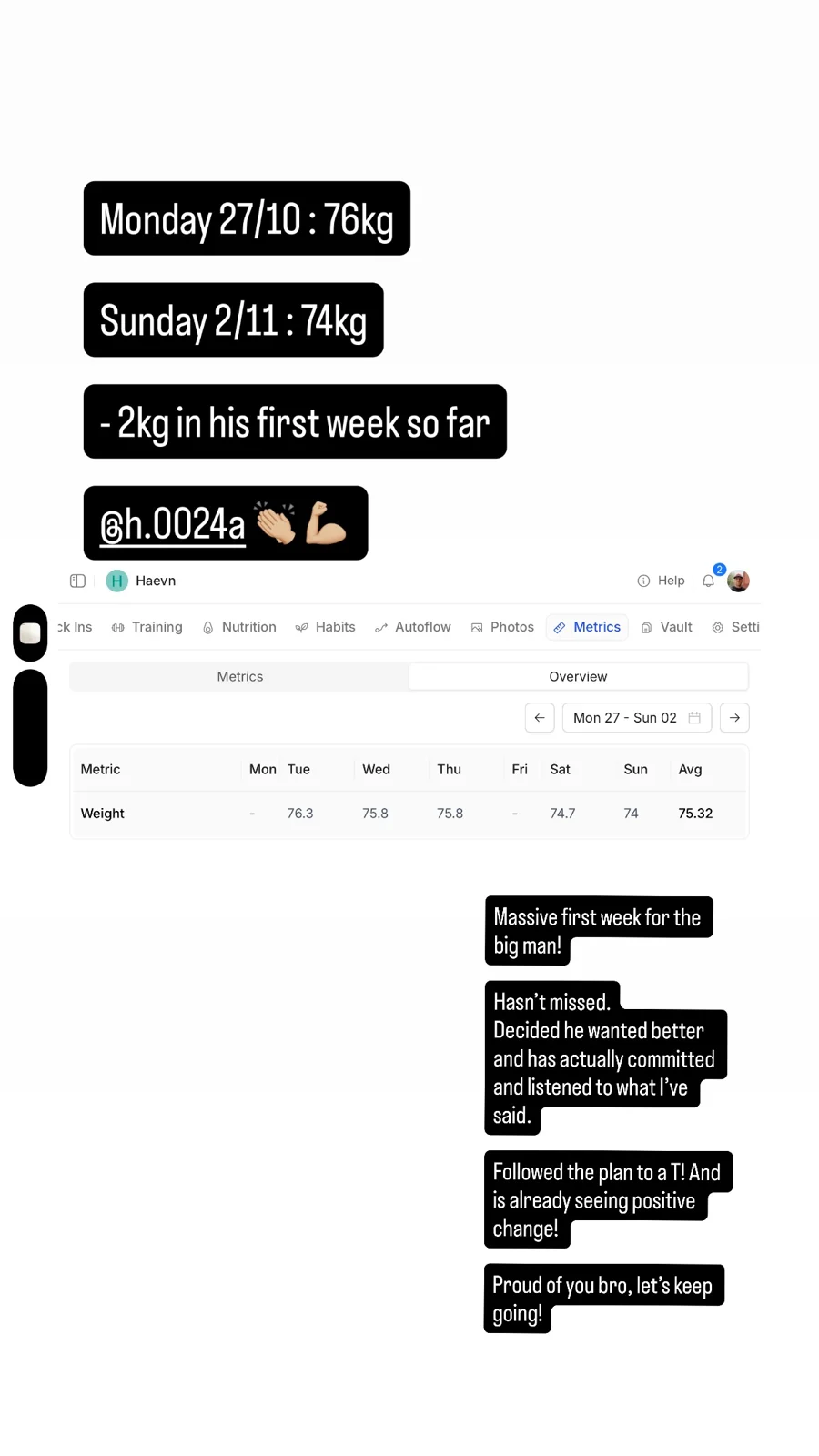 Client results: original Instagram video preview