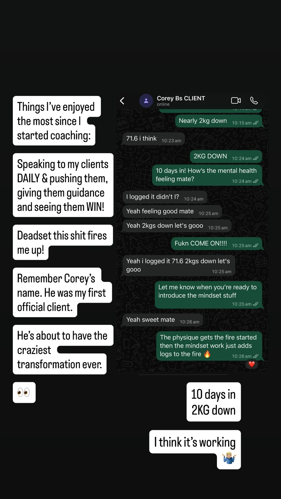 Client results: original Instagram video preview