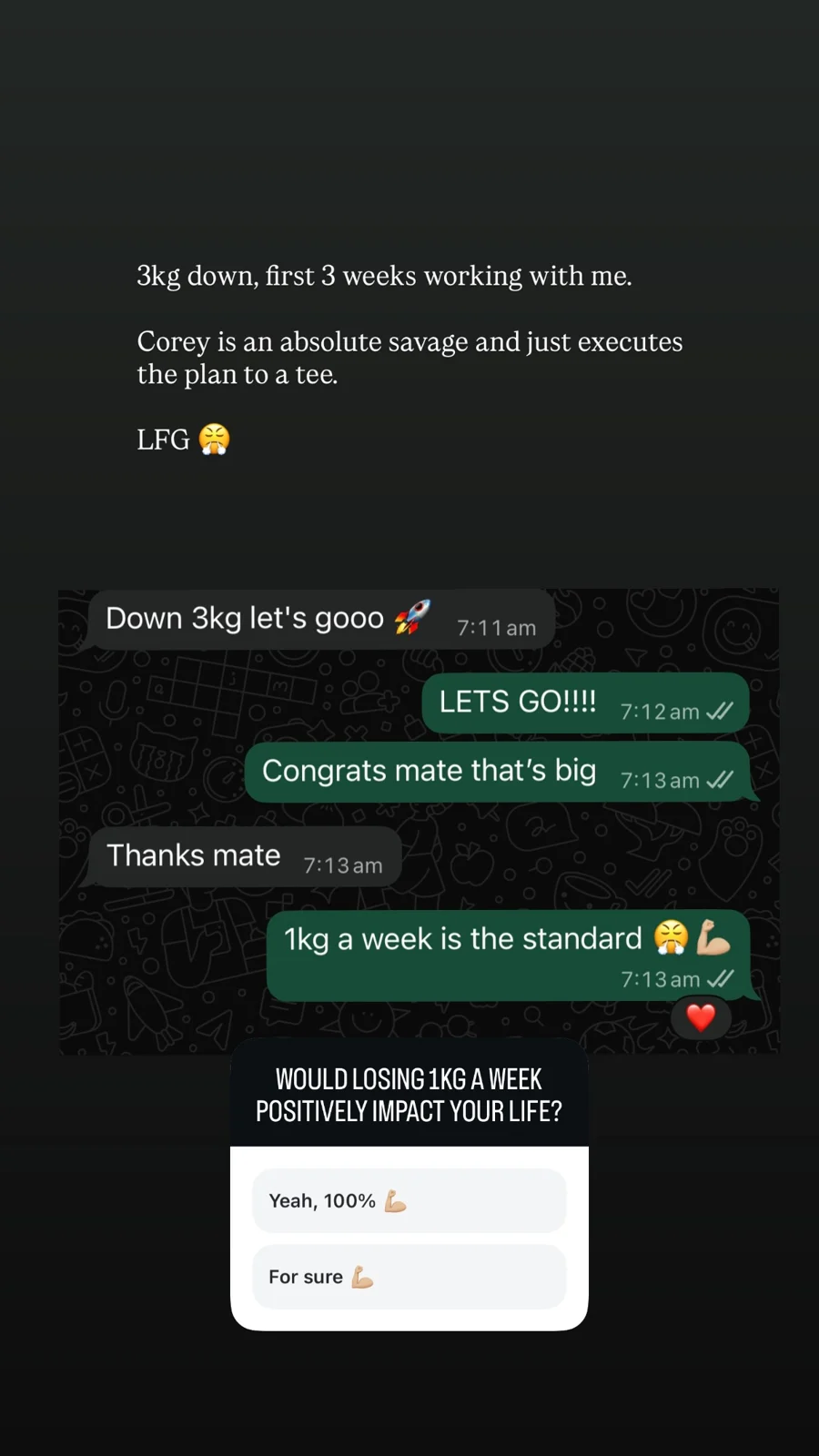 Client results: original Instagram video preview
