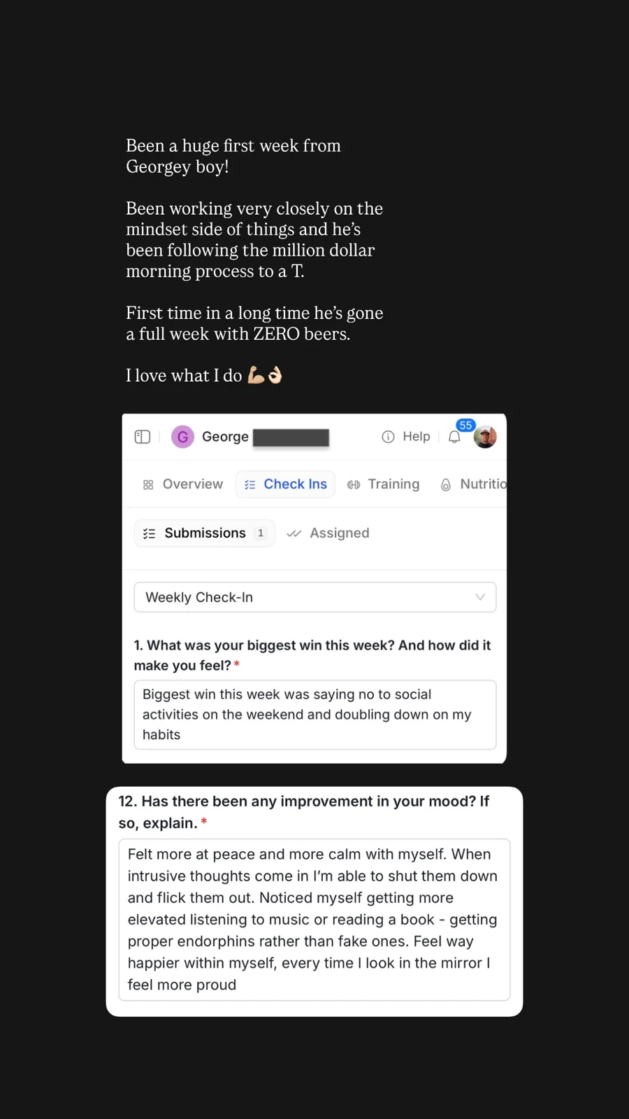 Client results: original Instagram video preview