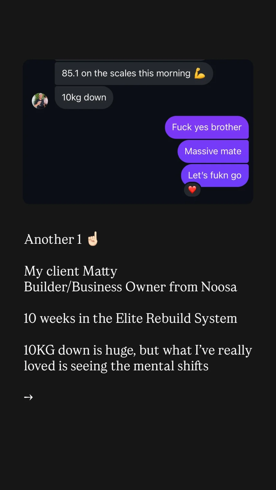 Client results: original Instagram video preview