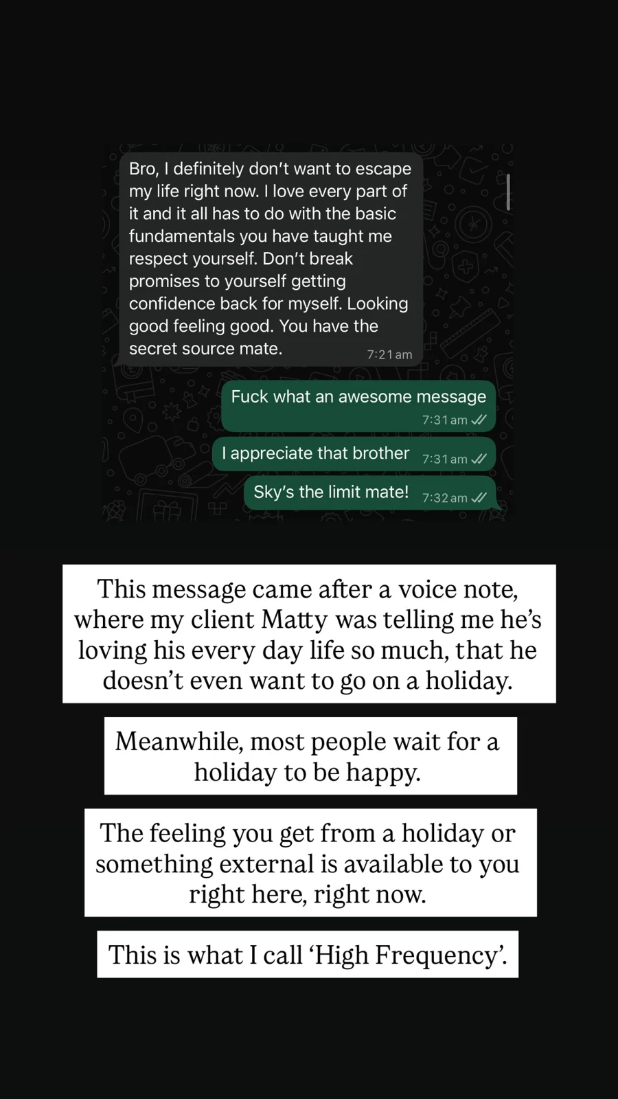 Client results: original Instagram video preview