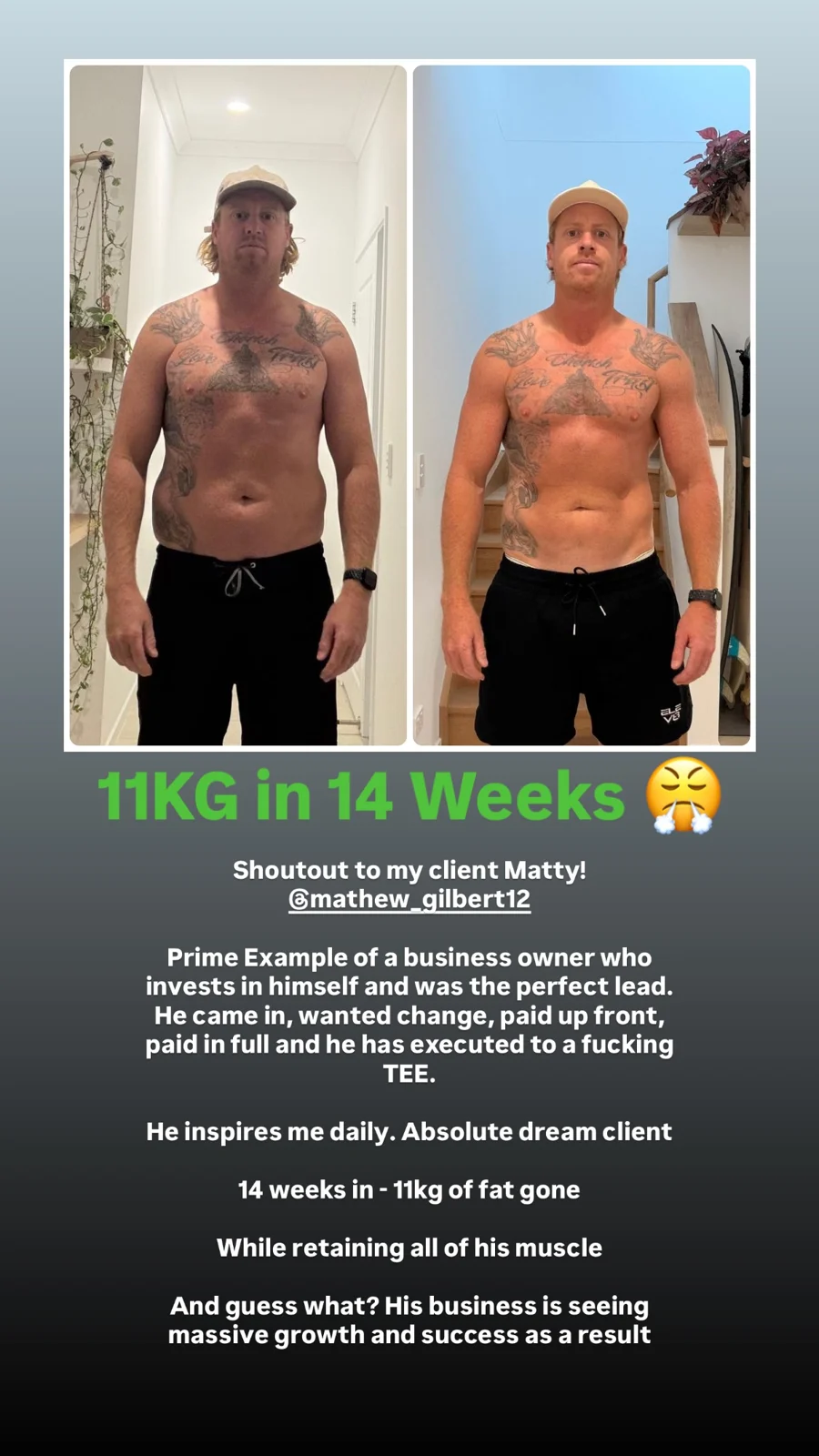 Client results: original Instagram video preview