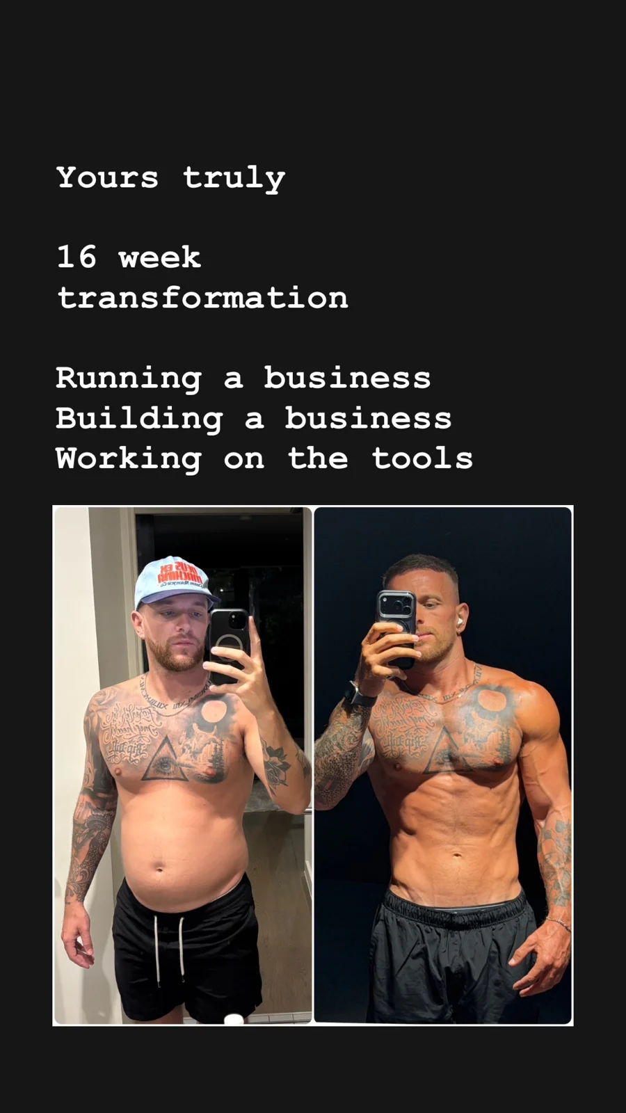 Matty’s transformation: original Instagram video preview